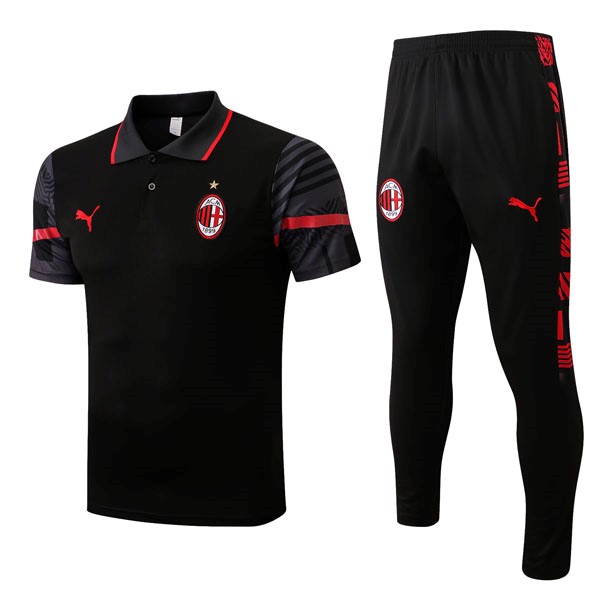 Polo AC Milan Komplett-Set 2022-23 Schwarz